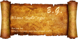 Blasz György névjegykártya